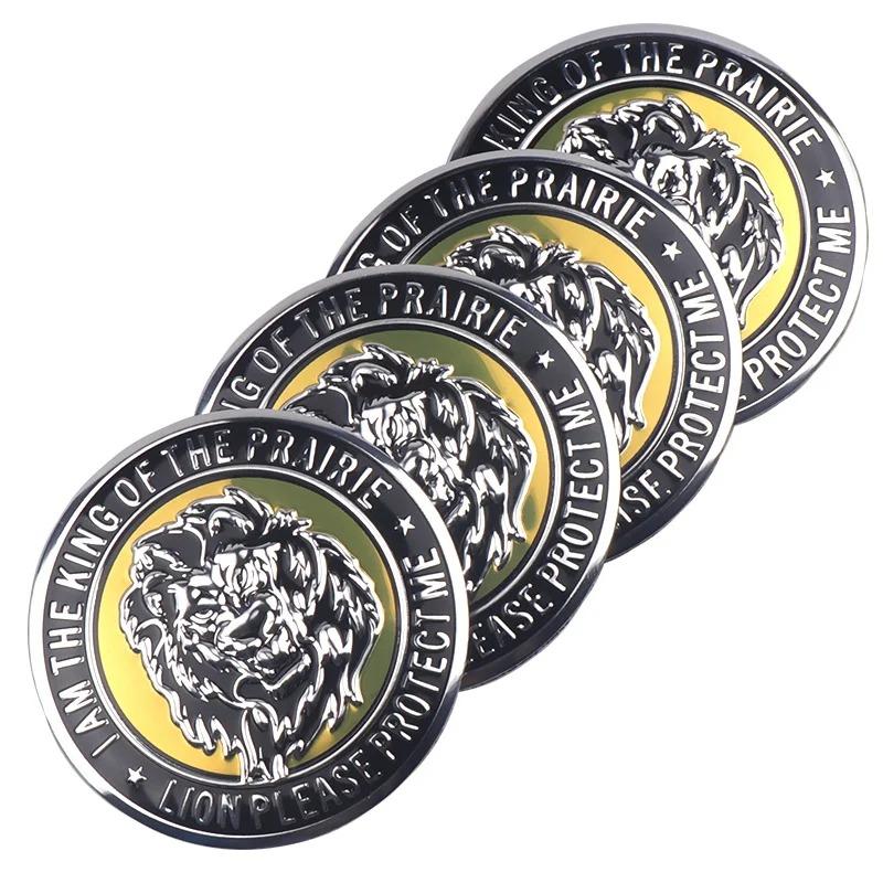 AAYU1 4PCS 56mm 60mm Unversal Animal Lion Emblem Badge Car Wheel Hub Center Caps Rim Cover Stickers Auto Modified Accessories