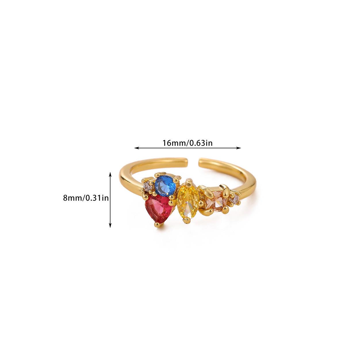 

Women s Luxury Zircon-Studded Adjustable Open Ring - European & American Style