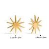  Fashion Stainless Steel Glossy Sunflower Earrings Fashion Trendy Waterproof PVD Gold Plated Daily Jewelry Gift
