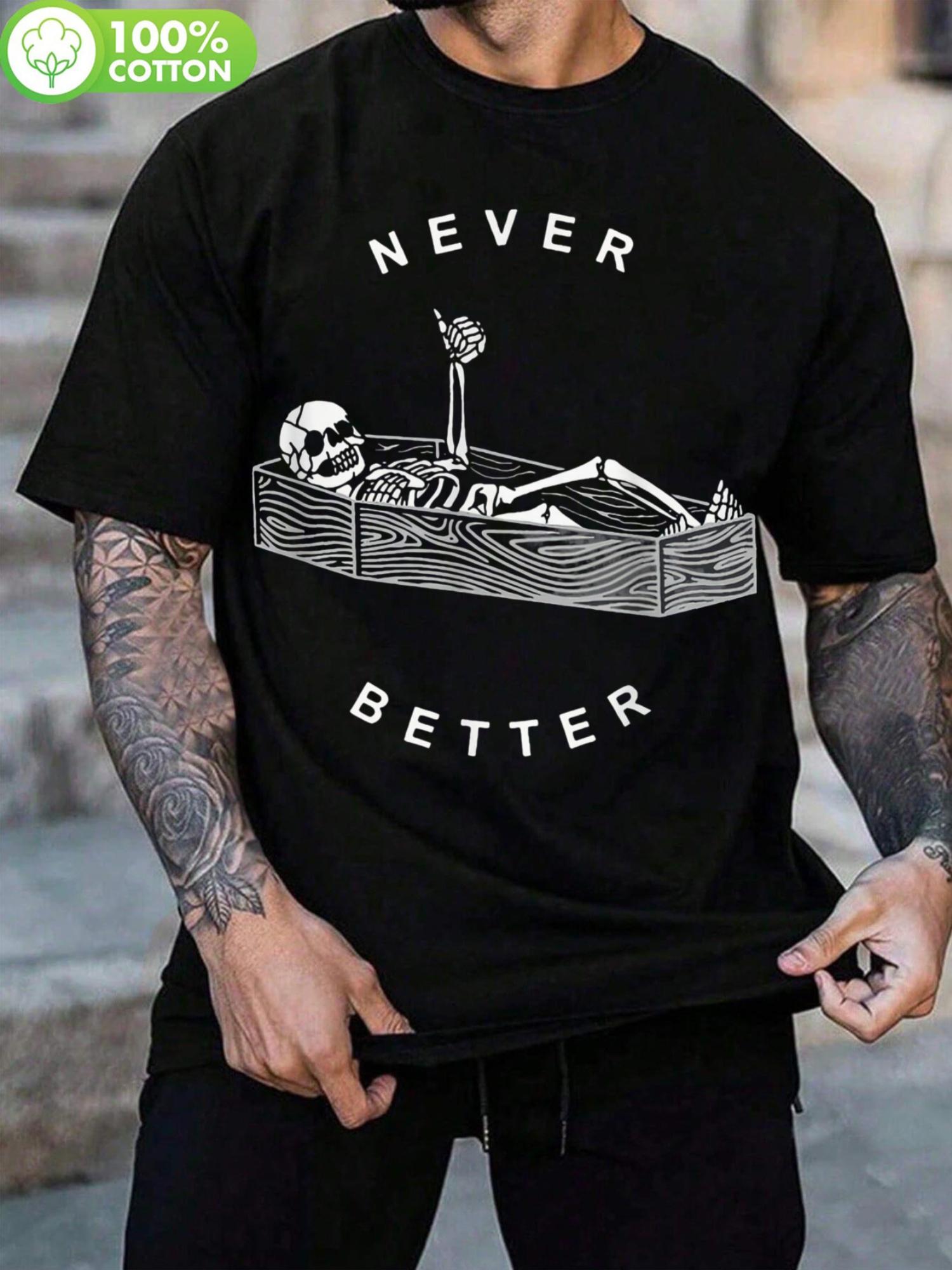 

Never Better Graphic Cotton T-shirt - Black XXXXL