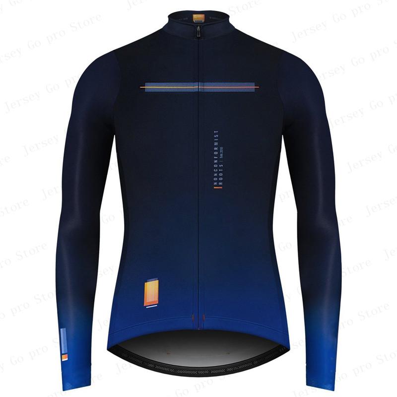 2026 Spring/Autumn Triathlon Men Long Sleeve Cycling Clothing Breathable Anti-UV Bicycle Jersey Set Wear Bib Pants Ropa Ciclismo