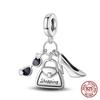 Authentic Original 100% Copper Metal High Heels Wine Glass Lipstick Charm Bead Components Compatible With Women Bracelets Do It Yourself High Quality