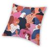 Female Faces Of Different Ethnicity Pillowcase Polyester Linen Velvet Creative Decor Throw Pillow Case Sofa Seater Cushion Cover