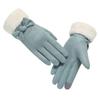 Gloves winter cute student suede warm fleece thickened