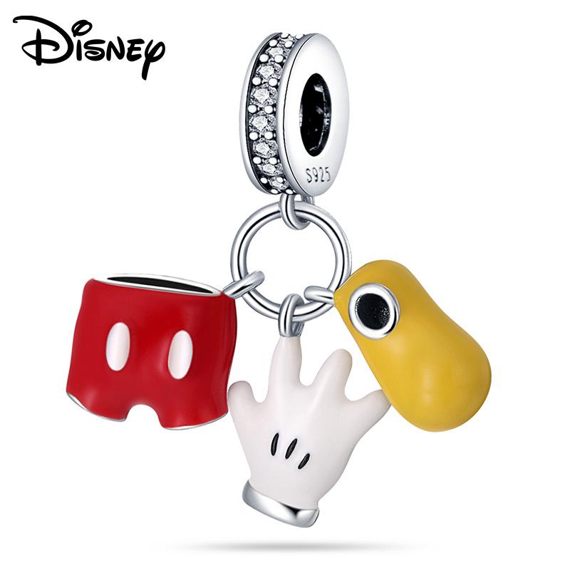 Disney 925 Silver Mickey Minnie And Snow White Pendant Beads Various Styles Suitable For Diy Bracelet
