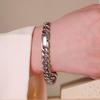 Fadeproof Titanium Steel Frosted Cuban Chain Bracelet with Versatile Clasp