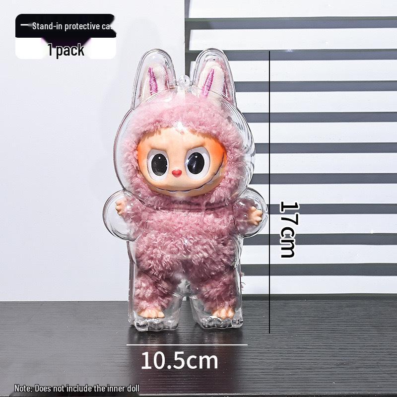 In-stock High Transparency LABUBU Gen 1-3 Universal Protective Shell with Storage Dust Cover, Doll Accessory.