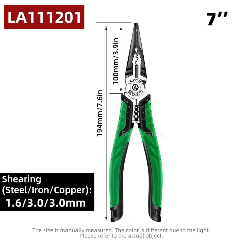 LAOA Multifunction Wire Stripper Wire Cutters/Long Nose/Diagonal Nose Pliers 7-inch Electrician Hand Tools Industrial Grade LA111201