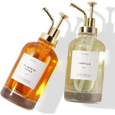 2 opakowanie 16.9 uncji dozownik syropu do kawy do kawiarni z etykietami i pompką, butelki syropu do kawiarni Home Bar, bez BPA