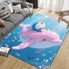 Doraemon4 Flannel Pattern Square Carpet,Area Rug,Carpet Rug for Living Room Bedroom Sofa Playroom Decor,Non-slip Floor Mat