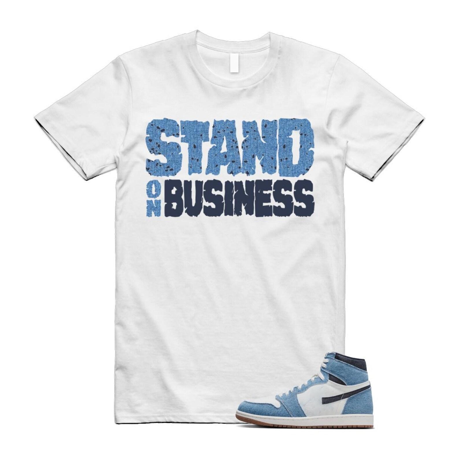 1 Denim Summit White Obsidian Retro High OG T Shirt Match SOB L