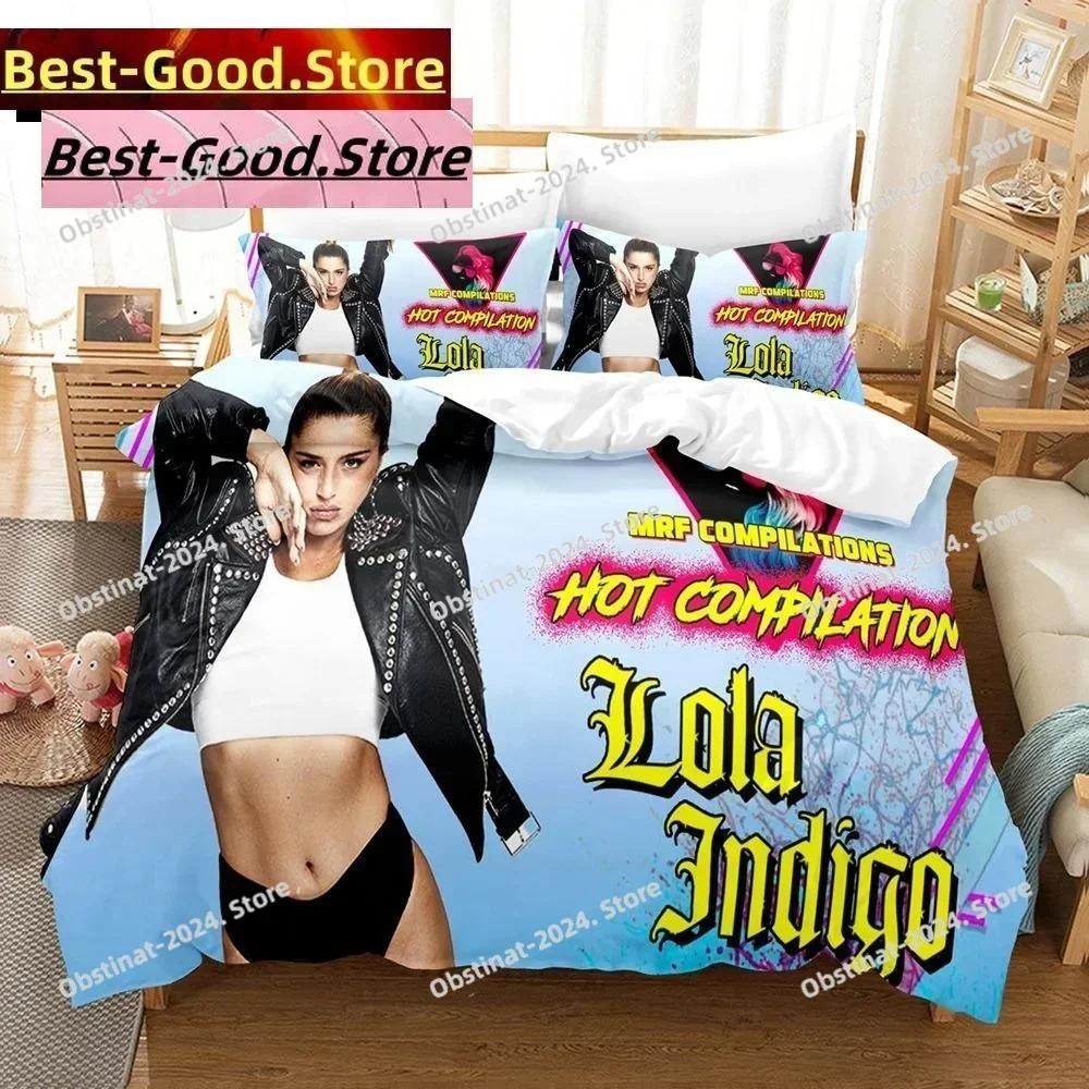 3D Singer L-Lola Fashion Índigo Bedding Set Printed single Comforter Quilt Duvet Cover Pillow Case 3 Pieces Sets Kids Adult Size