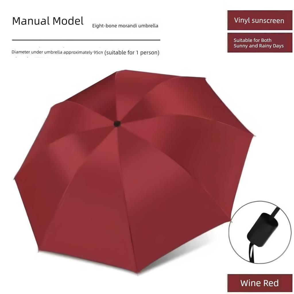 Fully Automatic Folding Umbrella with Black Coating, Business Umbrella, Dual-Use for Sun and Rain, Gift Umbrella, Black Manual Reinforced Umbrella