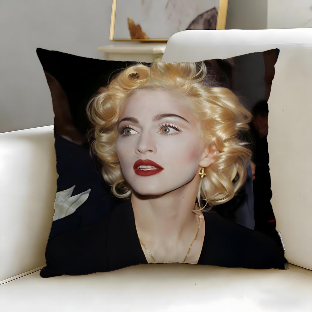 classic singer Madonna Cushion Cover Soft EasyWash Pillow Case Versatile for Couch Bed Travel and Office