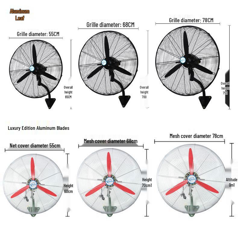 High-Power Industrial Wall-Mounted Fan with Large Airflow