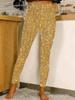Pantalones Elásticos Elegantes de Lentejuelas para Uso Casual