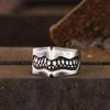 Yin Taifei Fierce Tooth Retro Punk Thai Silver Unisex Open Ring