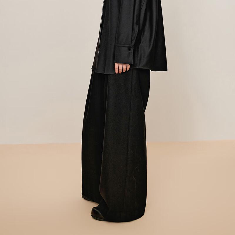 LESS 2024 Winter Merino Wool Straight Leg Pants S