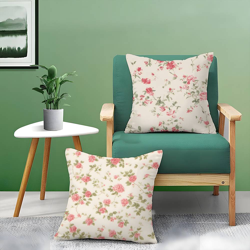 Frische Blumen Elegant und Schön Einfacher Kissenbezug Komfort Sofabett Seidig elegant Verdeckter Reißverschluss Dekorative Kissenhülle