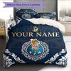 Custom Name,FC Porto Pattern Bedding Home Decoration Birthday Gift ( 1 Duvet Cover + 2 Pillowcase, Without Core),fan Merchandise.