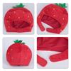 Dog Strawberry Costume Hood Hat, Soft Plush Pet Photo Hat for Halloweens Party Dressingup, Theme Event, and Quick Pullon Costume Styling