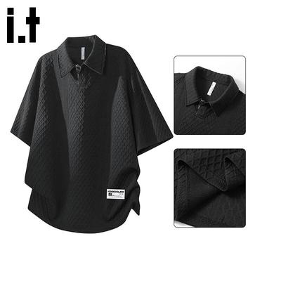 :CHOCOOLATEIT Men's Waffle-Knit Cooling Polo Shirt