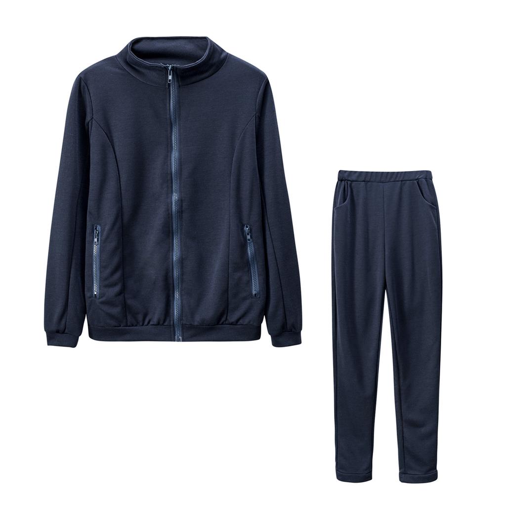 Women's Fashion Solid Color Casual Sweatshirt Loose Long Sleeve Two-Piece Suit