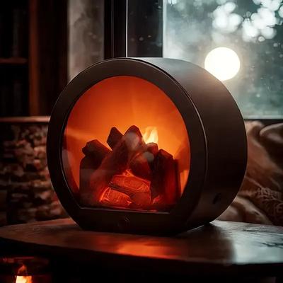 Lanterne LED Flamme Lampe Simulation Cheminée Alimentée par Batterie Rechargeable USB Lumière de Table pour Décor Chambre Cour
