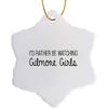 3dRose Snowflake Ornament - Id Rather Be Watching Gilmore Girls - 3-inches (ORN_288537_1)