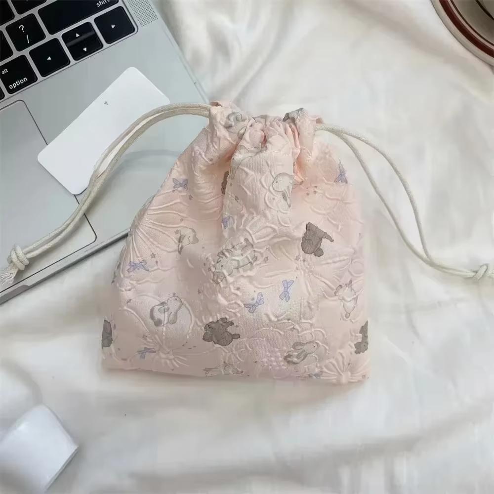 Cute Cartoon Animals Drawstring Makeup Bag Portable Travel Mini Cosmetic Lipsticks Storage Pouch Multifunctional Bundle Bag