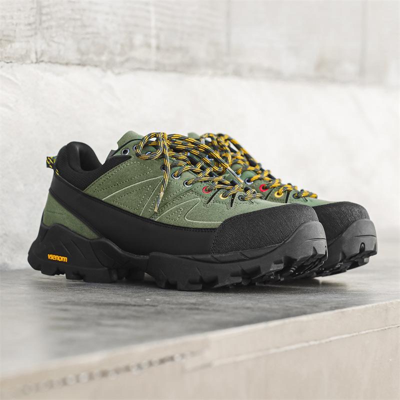 

2025 осень новые нишевые дышащие мужские туфли повседневная спортивная обувь для активного отдыха горного туризма нескользящая обувь на платформе 38 зелёный