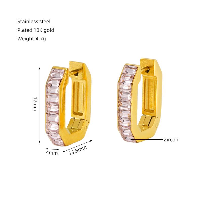 

Европейская и американская геометрическая мода, красочные цирконы, 18-каратная титановая сталь, женские каффы 18K Gold Plated