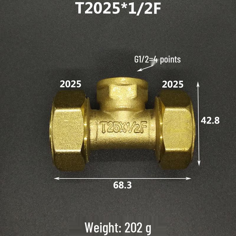 Aluminium-Kunststoffrohr Kupfer T-Stück Fitting: Reduziergewindegrößen 1216, 1418, 1620, 2025, 2632, 4, 6 Punkte.