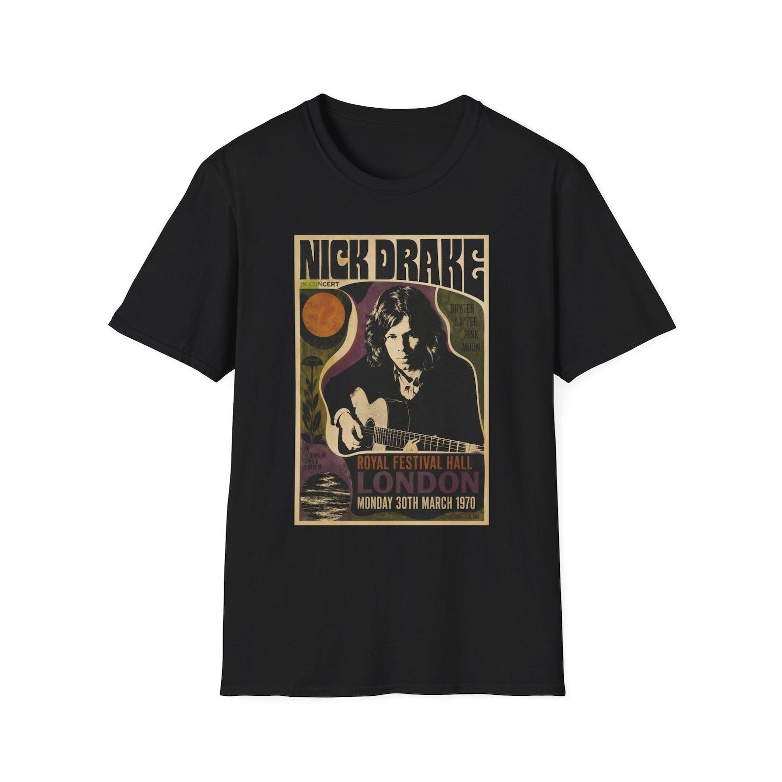 Nick Drake fan fiction Concert Poster T-Shirt | Vintage Folk Music L