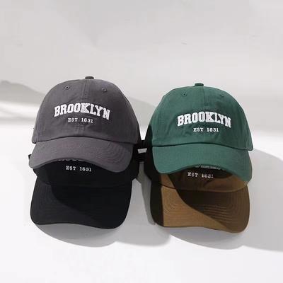 Retro Embroidery Letter Baseball Caps for Women Men Solid Color Adjustable Casual Peaked Hats Outdoor Sports Sunshade Hats