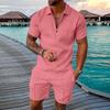 Completi corti da uomo Completi Tuta estiva da 2 pezzi Camicia a maniche corte e pantaloncini Set Completo sportivo casual