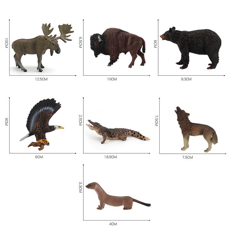 Simulated Deer Eagle Bull Bear Crocodile River Otter Wildlife Model Ornament For Collectors