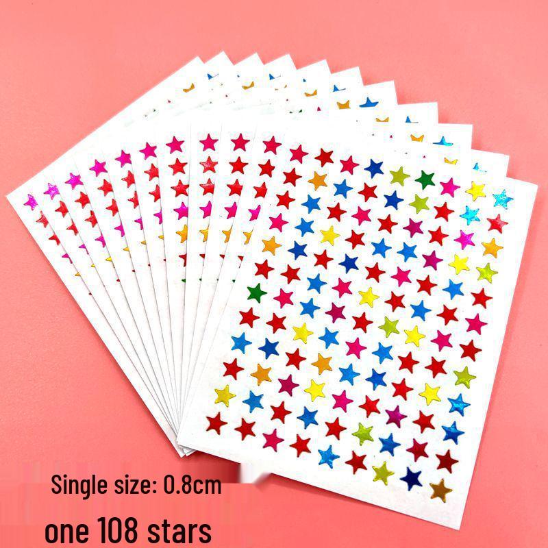 Golden Star and Flower Reward Stickers for Children - Ideal for Kindergarten Praise