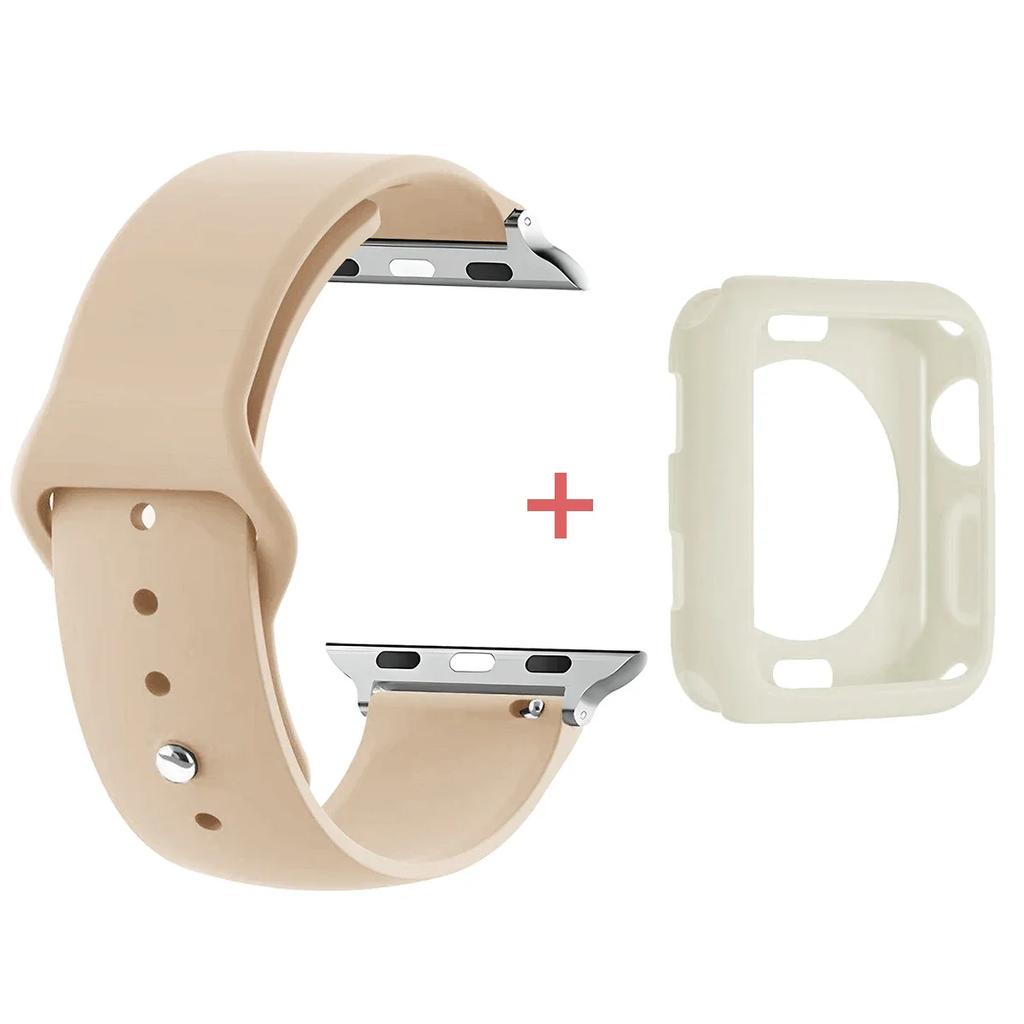 Custodia in TPU+Cinturino per Apple Watch Band 46 42 44 41 40mm 45mm 49mm Protezioni Schermo per Apple IWatch Serie 11 10 9 8 7 6 band