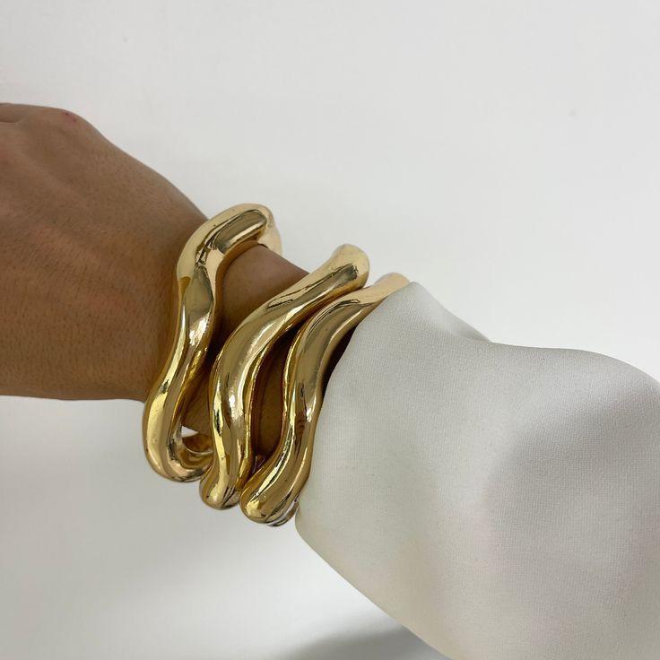 3pcs Vintage Exaggerated Luxury Gold Color Resin Open Bangle Sets for Women Daily Wear Party Wedding Jewelry Accessories Gifts