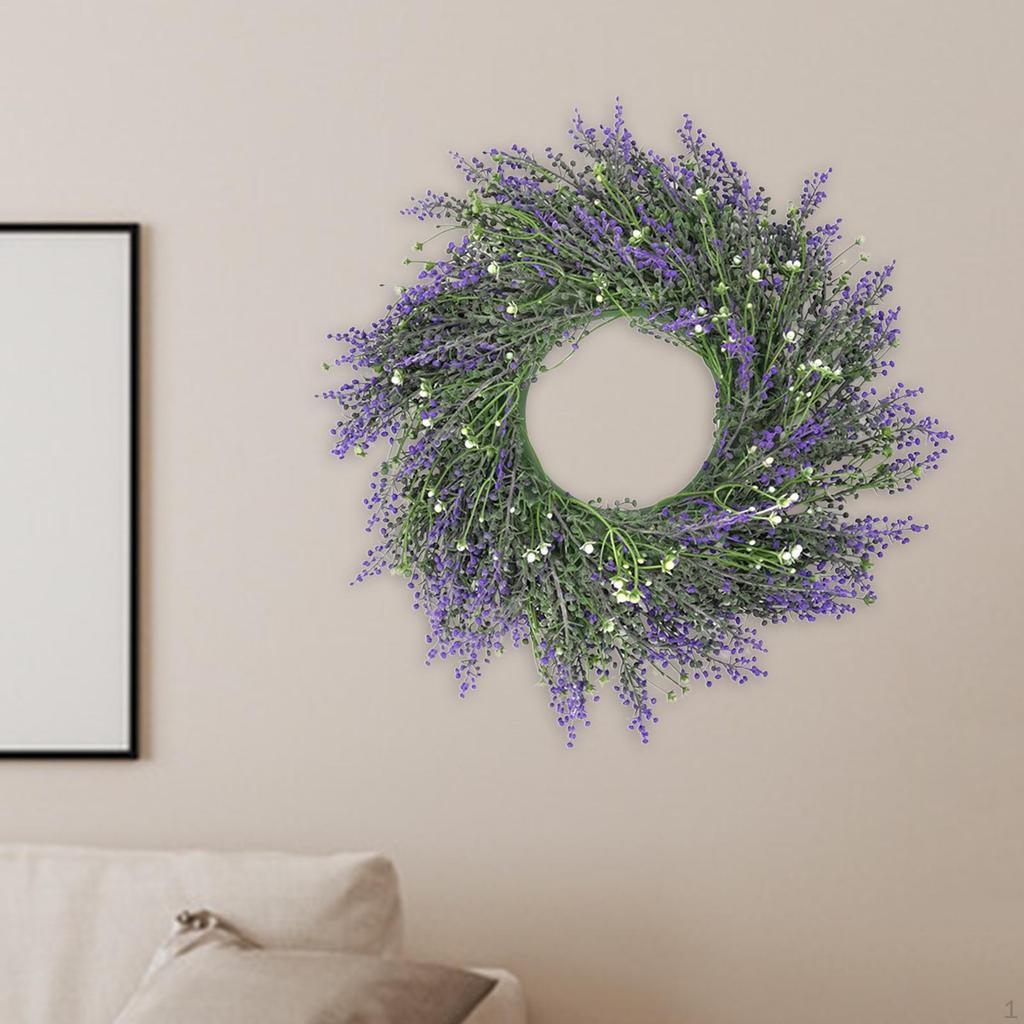 Lavender Wreath " Artificial for Front Door Wall Window Party Decor, Indoor/Outdoor Use
