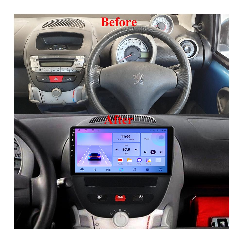 Car Radio Android Auto Carplay For Peugeot 107 Toyota Aygo Citroen C1 2005-2014 Multimedia Player Head Unit Stereo GPS Navigation BT WIFI 1+16GB