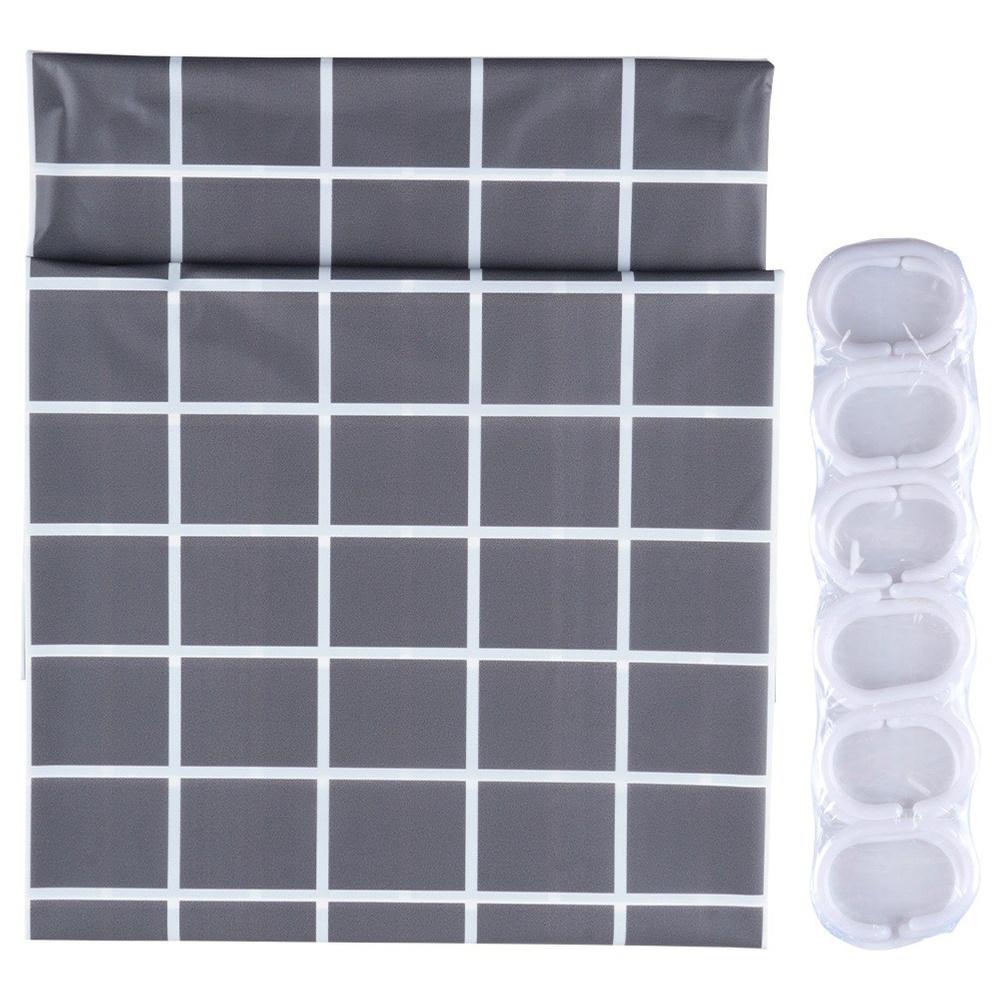 Zasłona Prysznicowa Łazienkowa pod Prysznic do Wanny Haczyki 180x180 cm