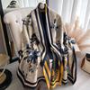 Autumn And Winter Color Matching Magnolia Flower Imitation Cashmere Scarf Women'S Winter Versatile Temperament Scarf To Keep Out The Cold Shawl