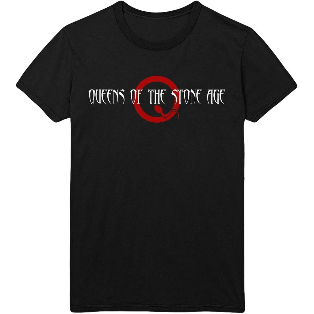 Queens of The Stone Age Trident Druck Baumwoll T-Shirt Vintage Stoner Rock Streetwear Unisex Rundhals Kurzarm T-Shirt für Rock