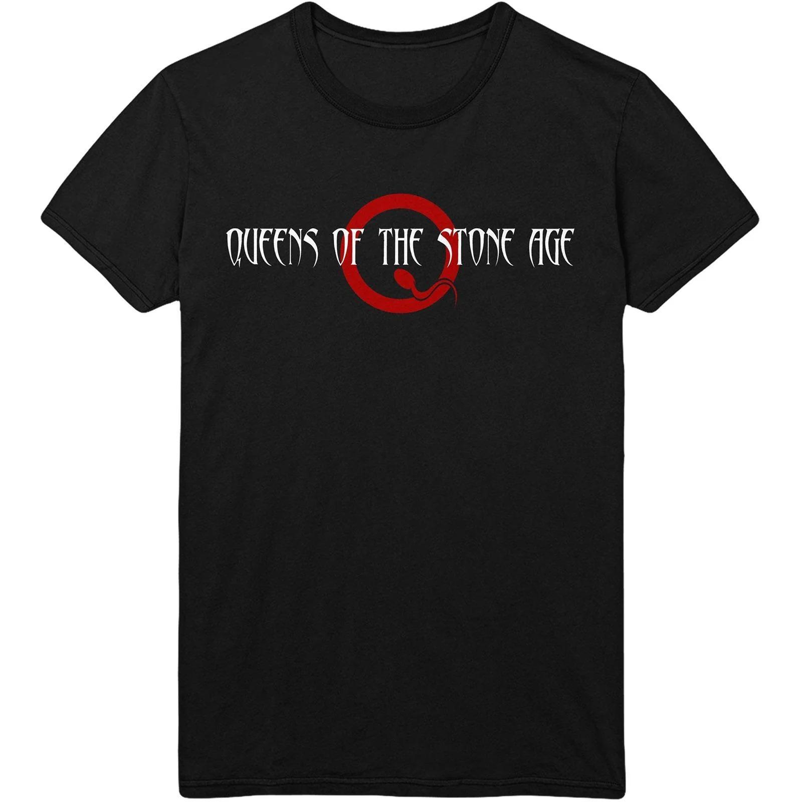 

Queens of The Stone Age Trident Print Cotton TShirt Vintage Stoner Rock Streetwear Unisex Crew Neck Short Sleeve Tee for Rock 4XL