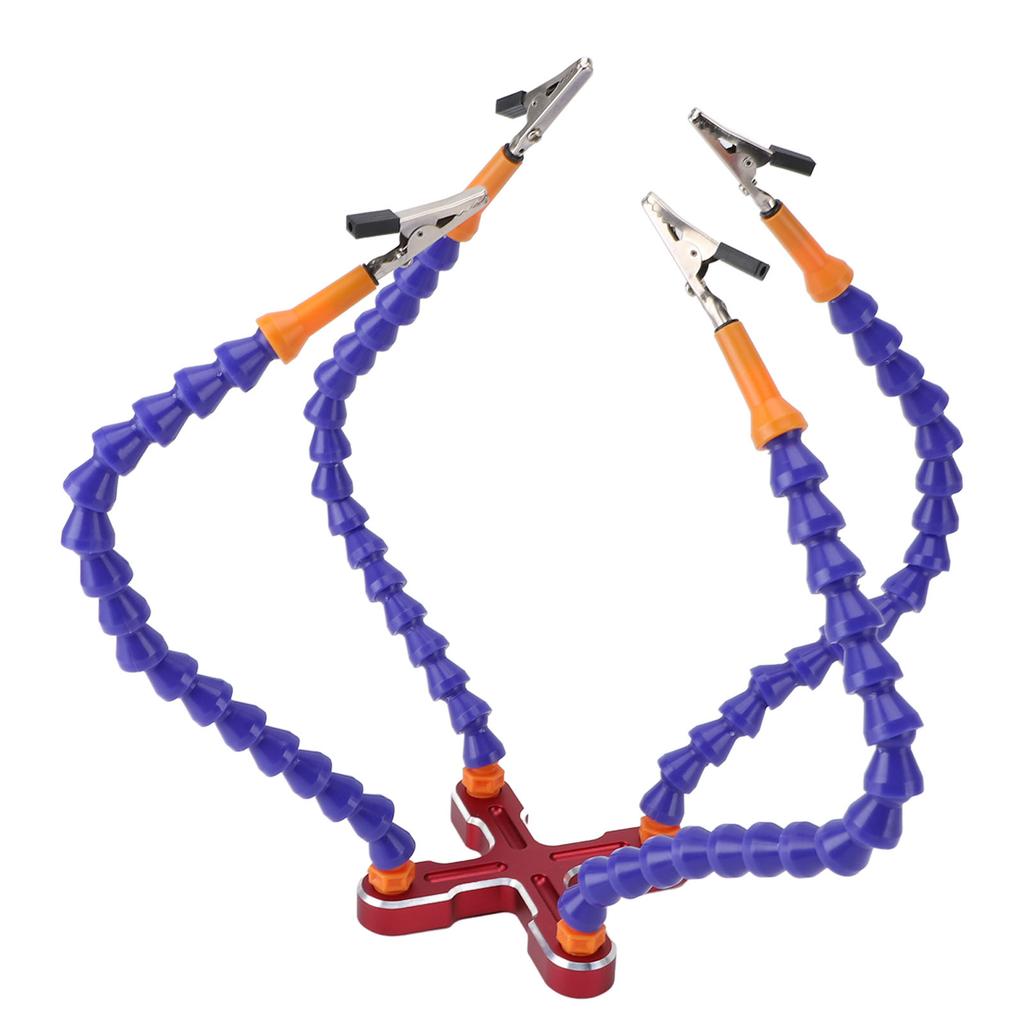 Soldering Helping Hands 4 Flexible Arms Aluminum Alloy Base Third Hand Tools with 4pcs Clips for Assembly Repair Modeling Jewelry Making