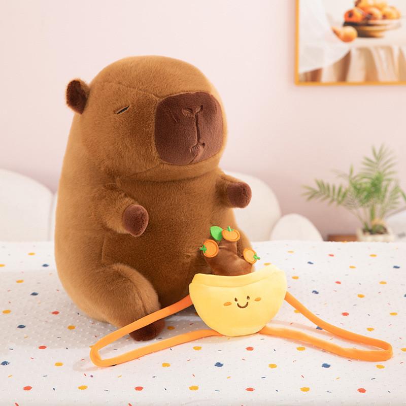 Capybara Fortune Tree Chef Plush Toy Koi Fish French Fries Backpack Gift Kids