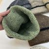 New autumn and winter big head circumference warm thickened knitted hat striped face small wool hat women