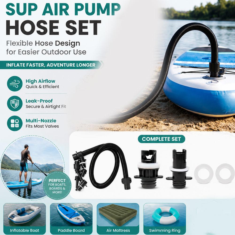 SUP Inflatable Boat Inflatable Raft Inflatable Bed Surfboard Valve Electric Pump with Spiral Inflation Tube and Wave Tube